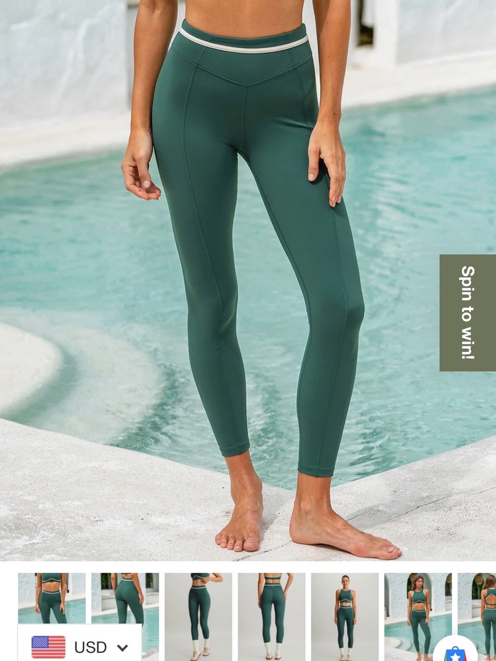 Women's High-Waist Leggings & Crop Tank Set - Picture 5 of 6
